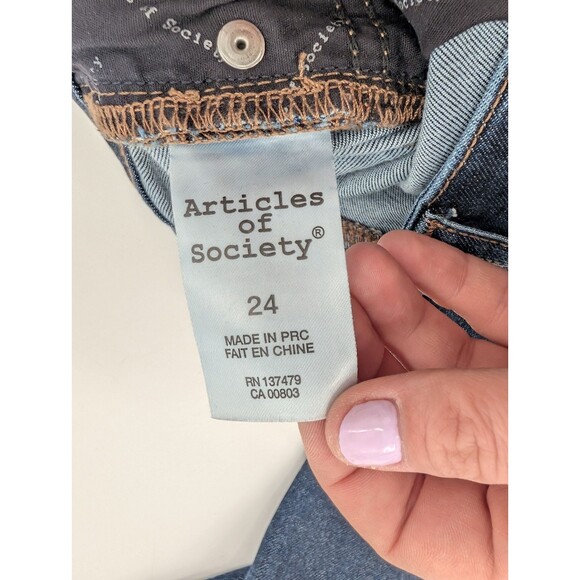 Articles of Society Womens Sarah Cut Off Hem Butterfly Skinny Fit Jeans Size 24 - Picture 5 of 10